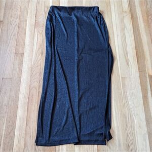 Moa Moa 90s vintage classic black maxi skirt with two side slits